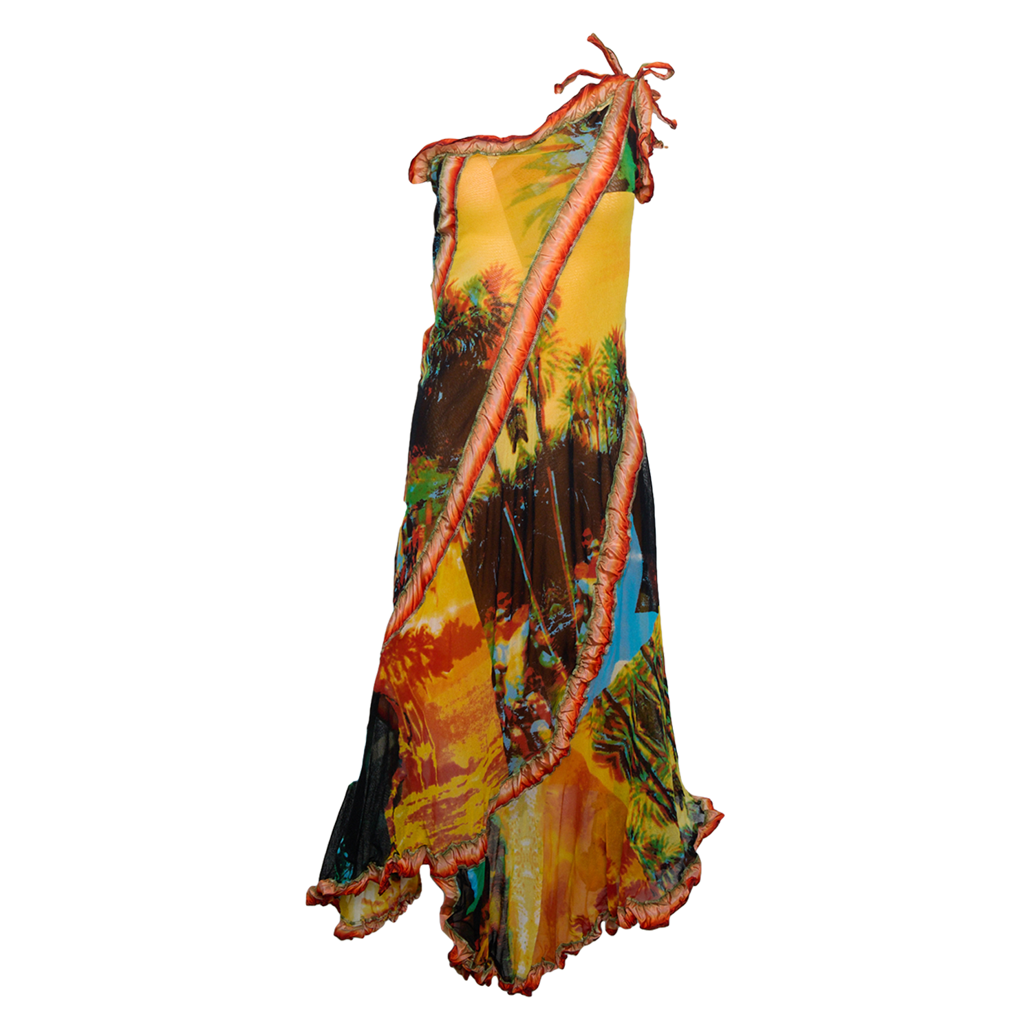 SS00 PSYCHEDELIC PALM PRINTED DRESS