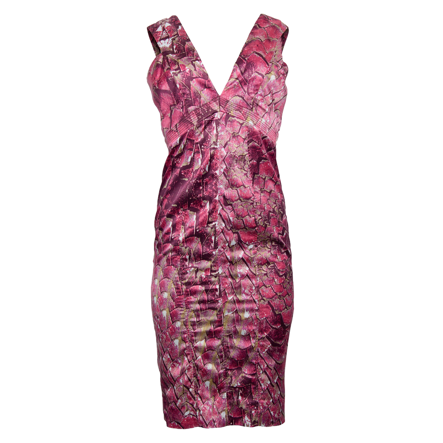 MERMAID SCALE PRINTED SILK DRESS